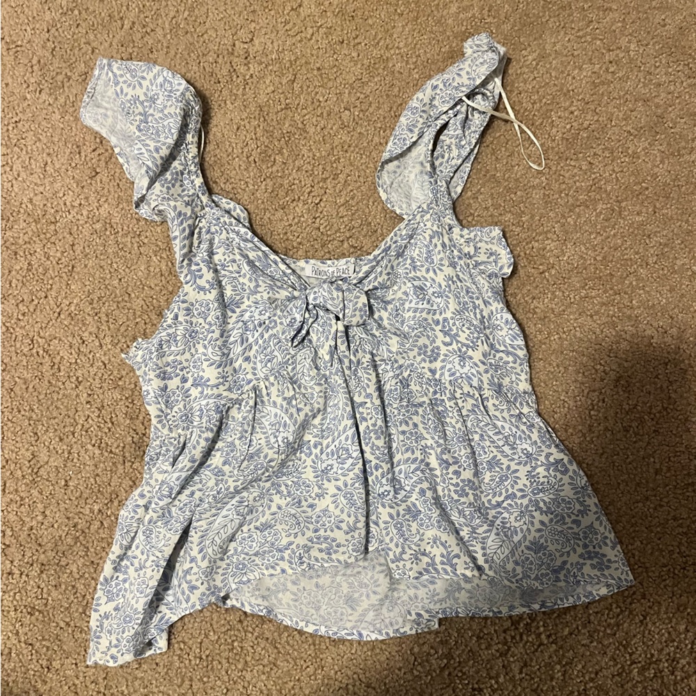 White and Gray Blouse